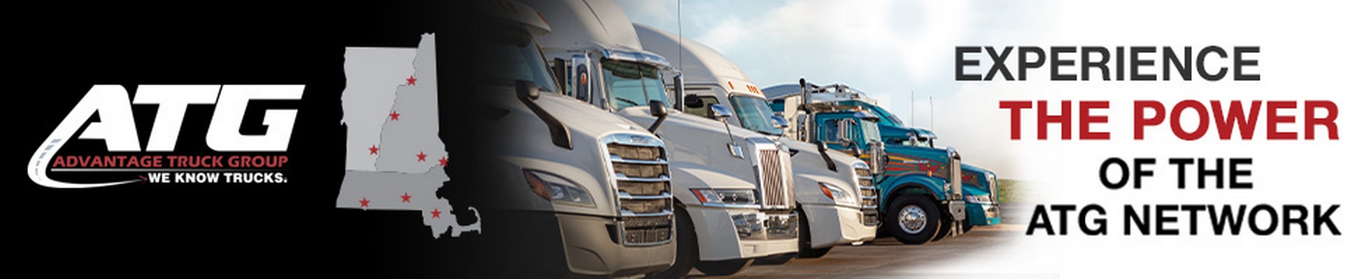 Advantage Truck Group dealership facility with Freightliner and Western Star trucks on site