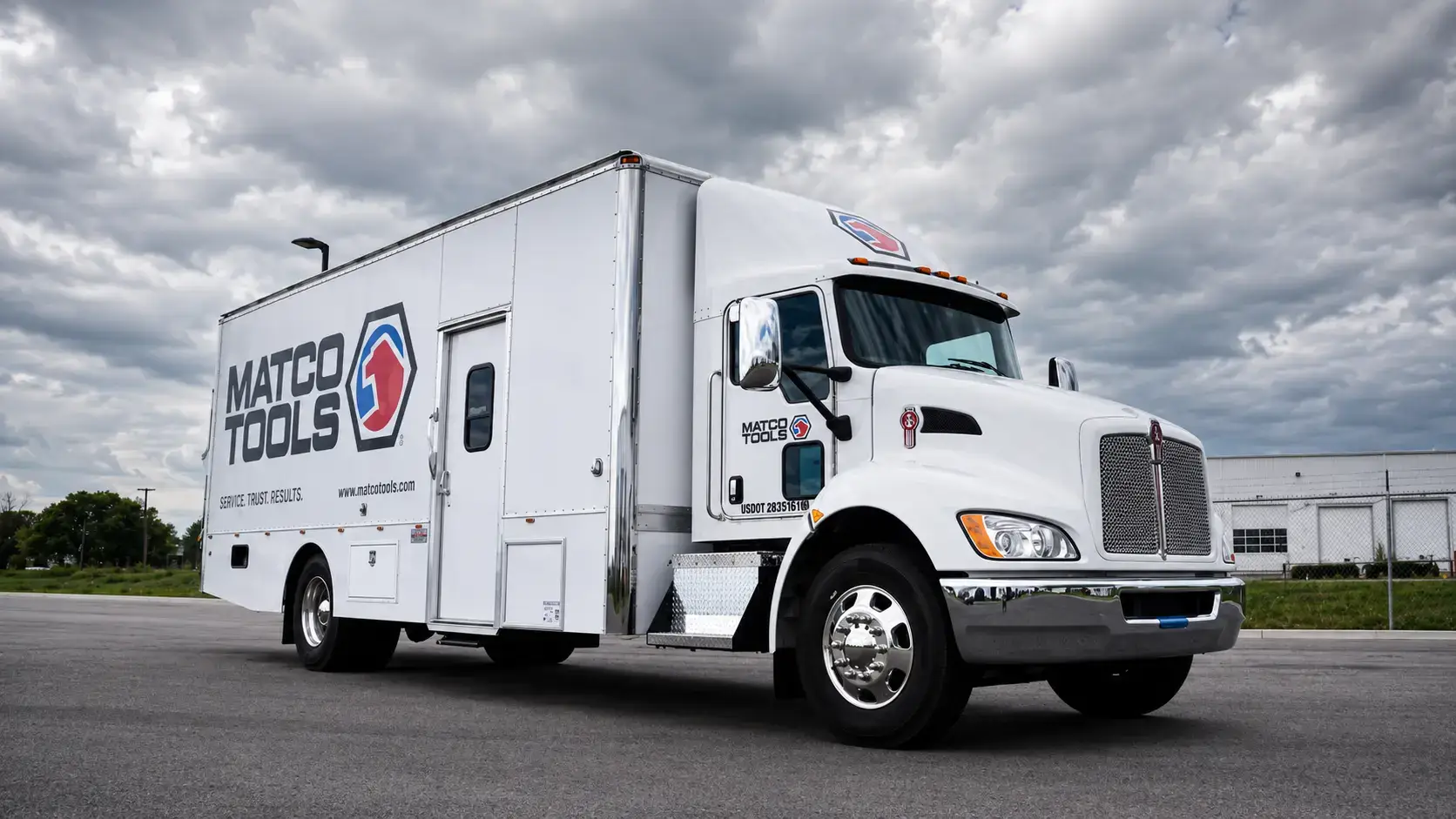 Matco Tools franchise tool truck showing the custom body, display shelving, and mobile sales setup inspected when buying a used tool truck